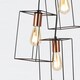 image 4 of First Choice Lighting Matt Black With Brushed Copper Detail 3 Light Pendant Black | Copper