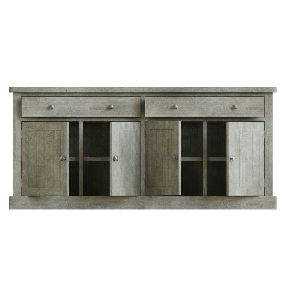 image 1 of Bowood Large Straight Sideboard 4 Door Solid Wood Limewash Green