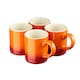 image 3 of Cooks Professional 4pc Espresso Cup Set - Stoneware Mini Mugs - 100ml | Orange | Orange