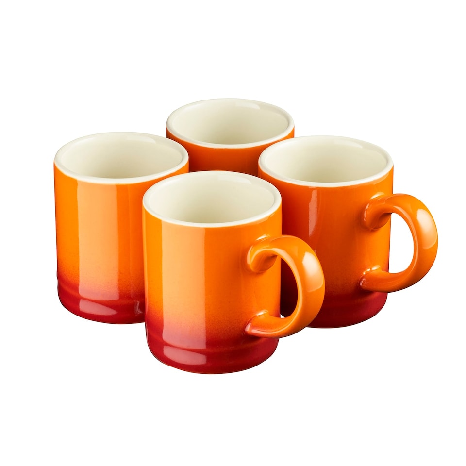 image 1 of Cooks Professional 4pc Espresso Cup Set - Stoneware Mini Mugs - 100ml | Orange | Orange