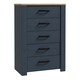 image 1 of Bohol 5 Drawer Narrow Chest in Riviera Oak/Navy