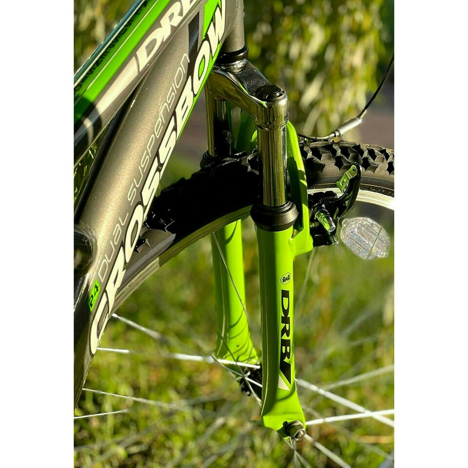 image 1 of Dallingridge Crossbow Junior Full Suspension Mountain Bike 24" Wheel - Graphite/Lime