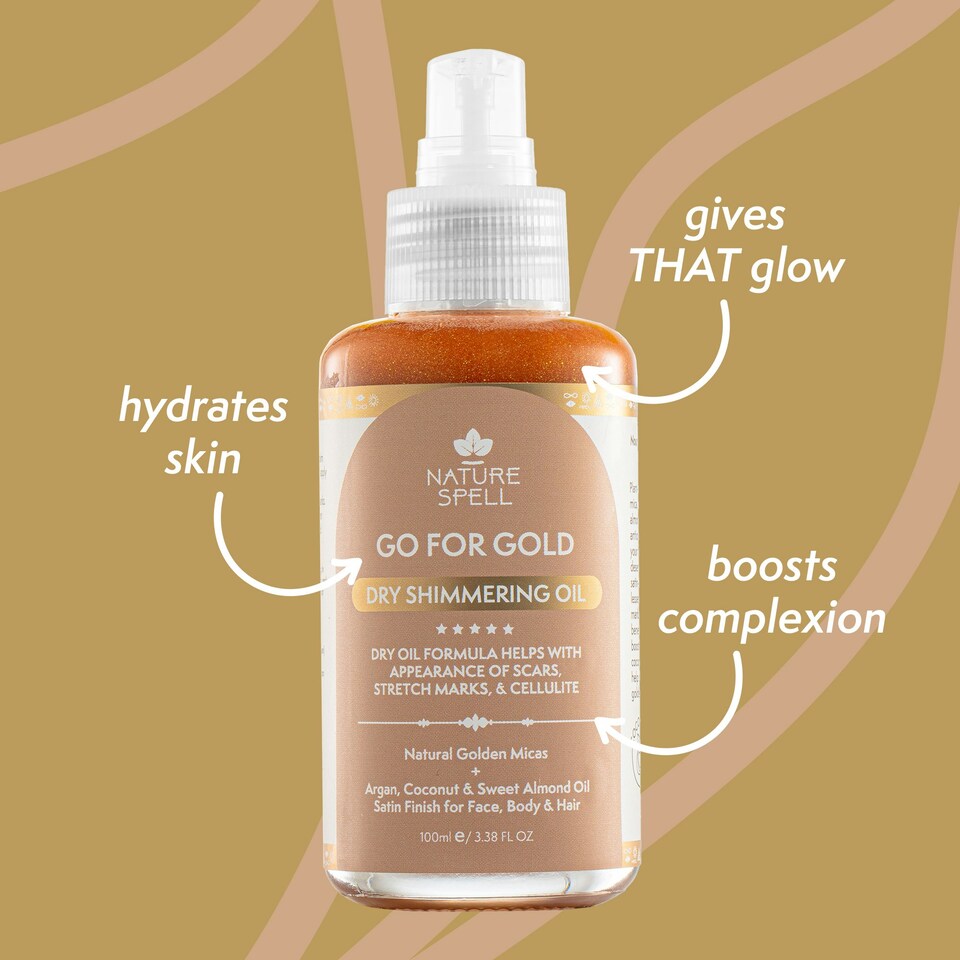 image 1 of Nature Spell Go for Gold Dry Shimmer Oil