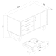 image 6 of Texas, Small Sideboard With 1 Door, 3 Drawers Brown
