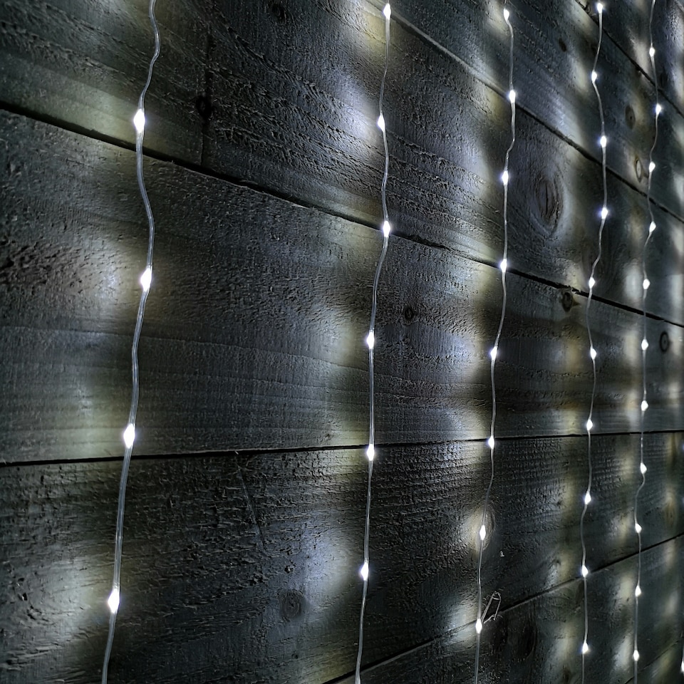 image 1 of 2.1m 300 LED Indoor Outdoor Party Curtain Christmas Lights in Cool White