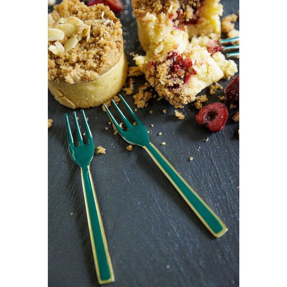 image 1 of Artesà Mini Serving Fork Set of 4 | Green