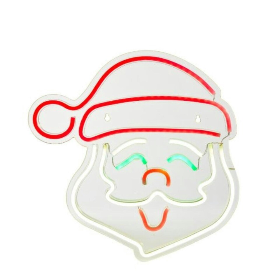 image 1 of 35cm USB Powered Light up Christmas Santa Multi-Coloured Neon Sign