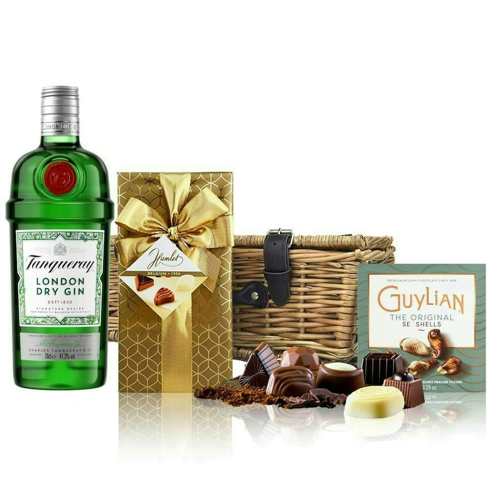 image 1 of Tanqueray London Dry Gin and Chocolates Hamper 70cl 41.3% abv