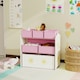image 8 of AIYAPLAY 3-Tier Kids Storage Shelf with 6 Removable Fabric Boxes | Pink | White | 63L x 30W x 66H cm | 1