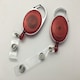image 2 of Pack of 6 Red Key Reels ID Card Badge Holder -Ring Retractable Coil Colour