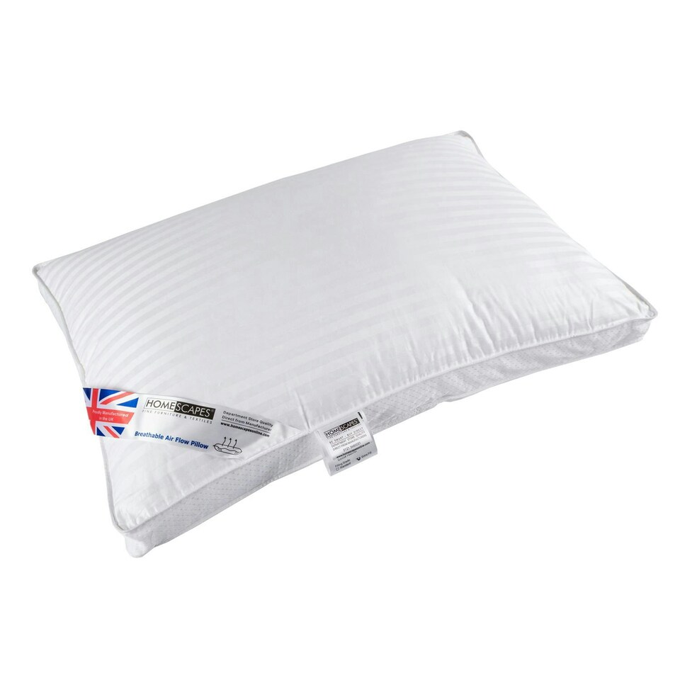 image 1 of Homescapes Air Flow Pillow Super Microfibre, 48 x 74 cm White