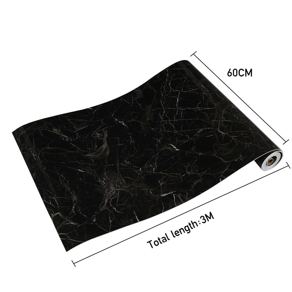 image 1 of Living and Home 3M Marble Contact Wallpaper Self Adhesive - Black | Black
