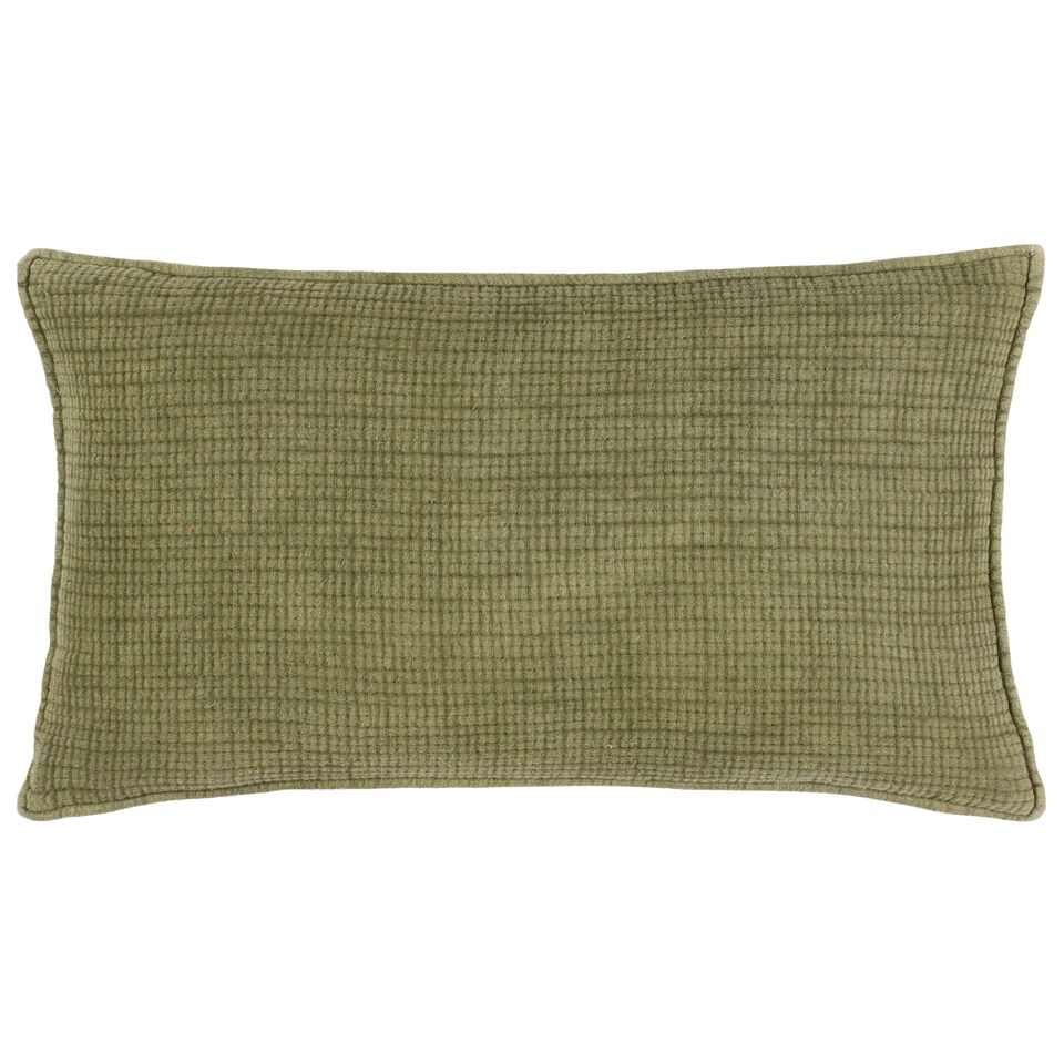 image 1 of Yard Ribble Acid Wash Cushion, Khaki, 40 x 60cm