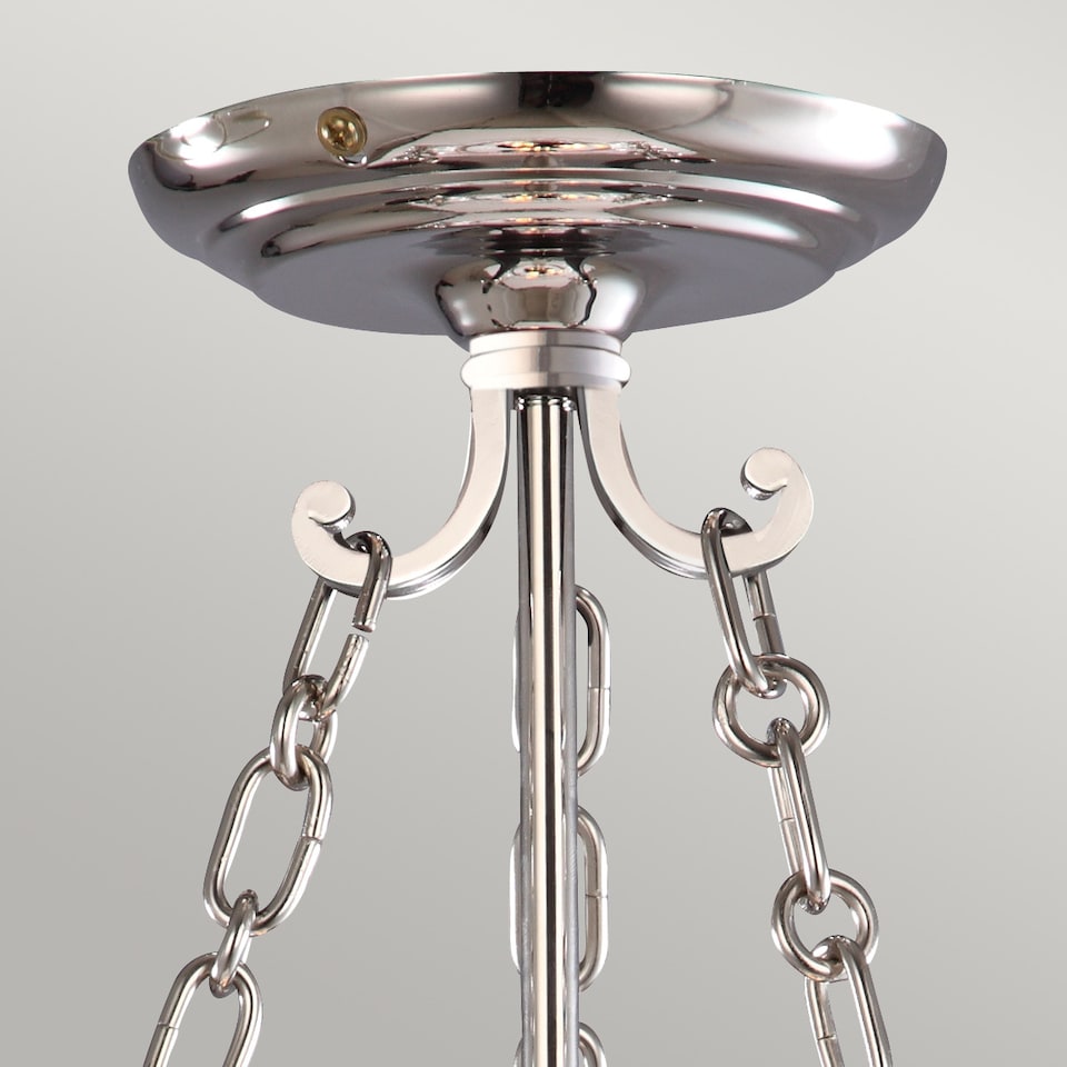 image 1 of Finsbury Park 3 Light Small Ceiling Lantern Pendant Polished Nickel, E14
