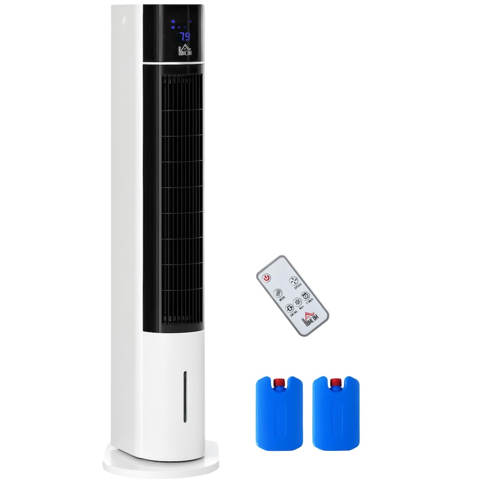 image 1 of HOMCOM Bladeless Air Cooler, Evaporative Oscillating Tower Fan Humidifier Unit