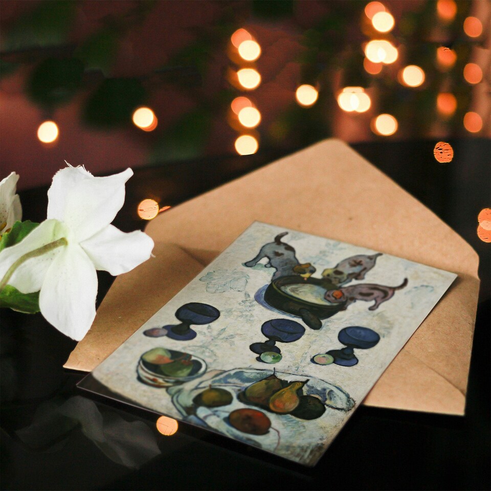 image 1 of Paul Gauguin Art Card Still Life with Three Puppies