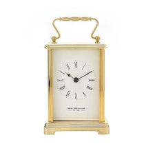 Widdop Gifts Gold Carriage Clock with White Dial