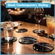 image 4 of Harbour Housewares 6x Square Glass Coasters - 10cm - Tabletop Protection Mat Drink Coaster Decorative Dining Placemat | Black | Black Marble
