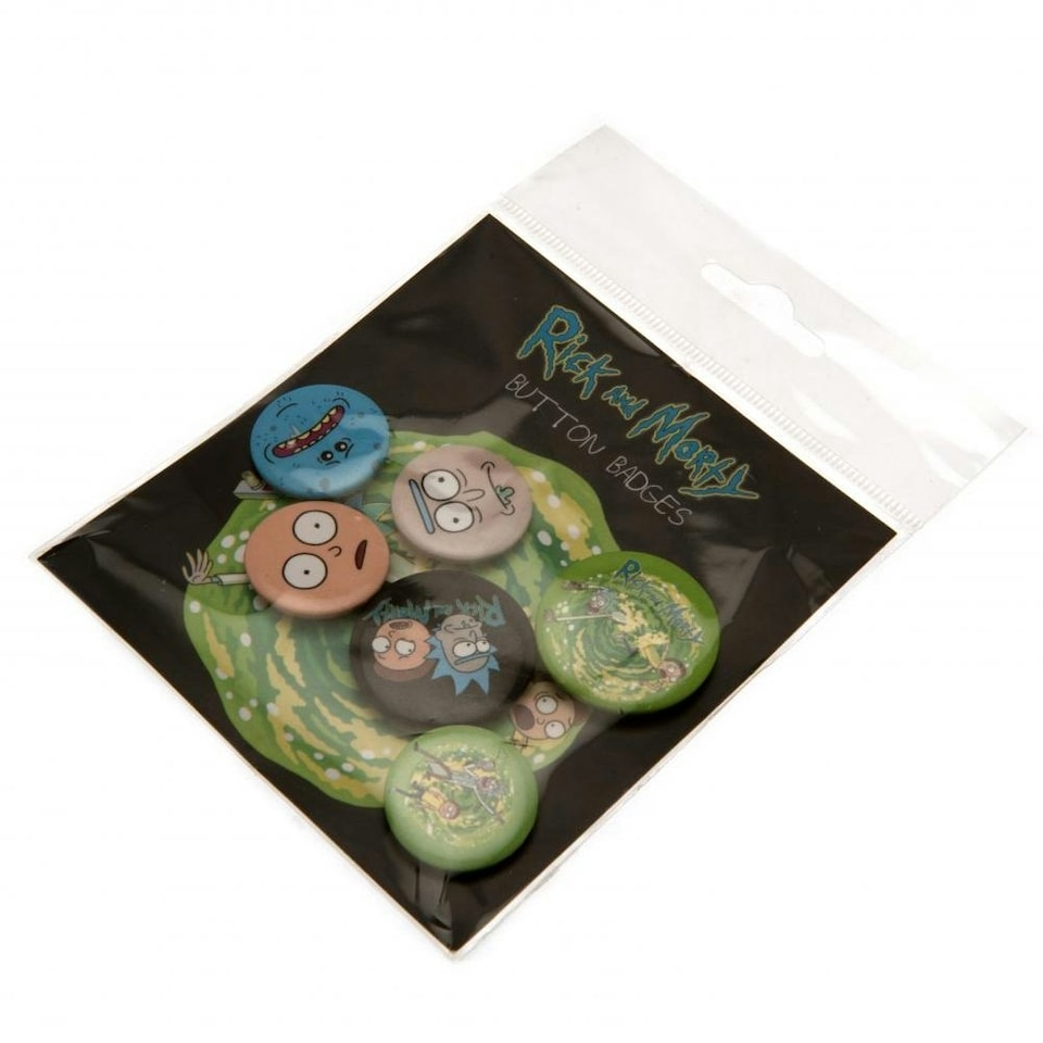 image 1 of Rick And Morty Portal Button Badge Set - Multicoloured - One Size