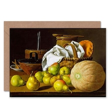 Still Life Melendez Pears Melon Art Blank Just to Say Card