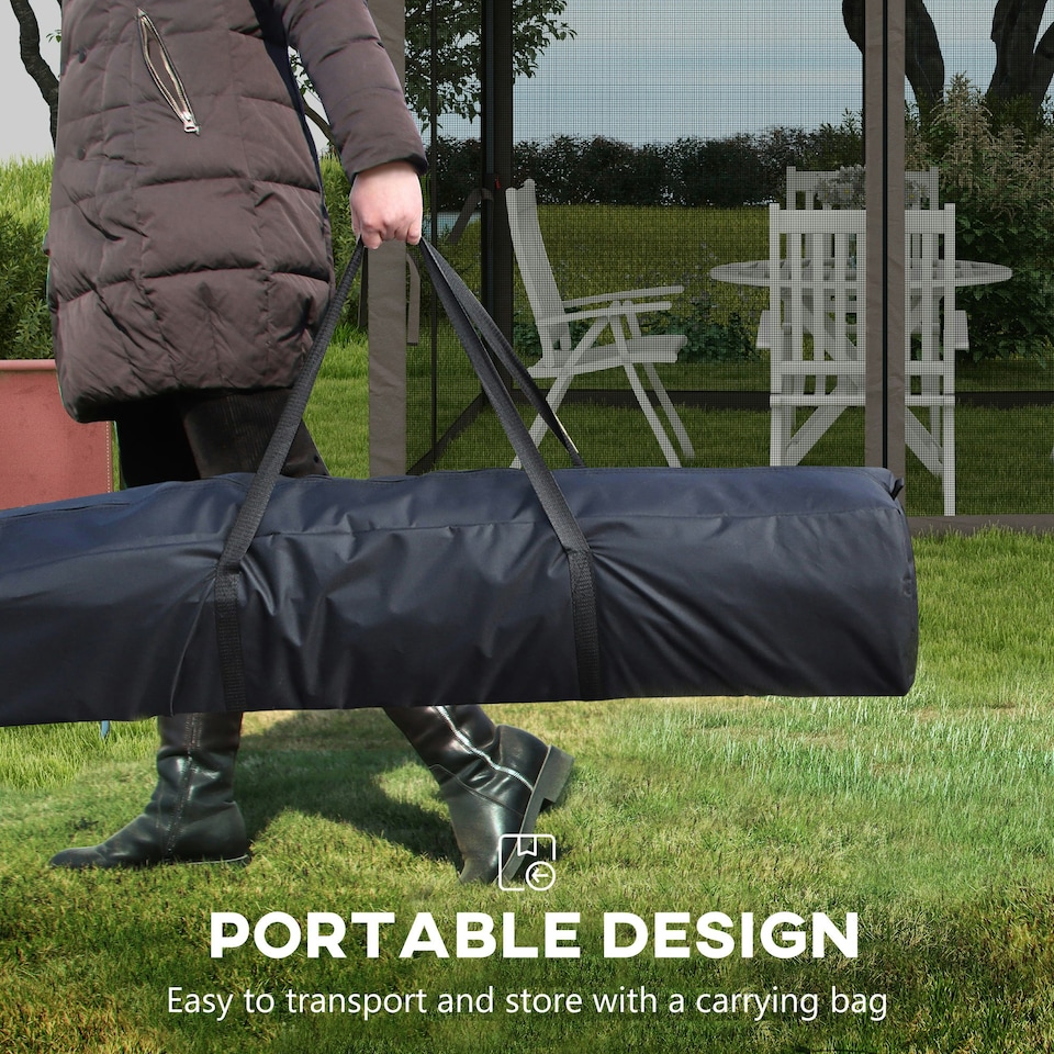 image 1 of Outsunny Garden Folding Tent Heavy Duty Pop Up Gazebo for Party Dark Grey