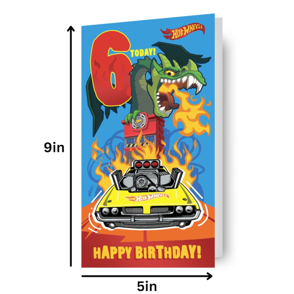 image 1 of HOT WHEELS AGE 6 BIRTHDAY CARD