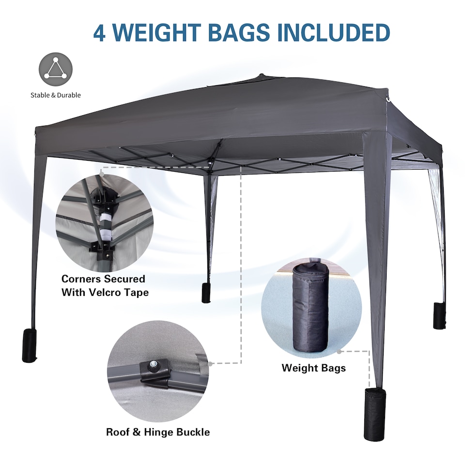 image 1 of MCC Direct Gazebo 3x3 Pop up Garden Outdoor Tent Patio Canopy Marquee with Sides