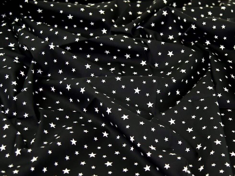 Rose and Hubble Black 100% Cotton Poplin Dressmaking Fabric, 112.5cm / 44" Wide - per metre
