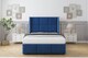 image 2 of Sloomy Beaumont Navy Plush Divan Bed Base 2 Drawers Foot-End With 54 Inch Wingback Headboard & 12 Inch Matching Footboard | Blue | Navy | Small Double | 1