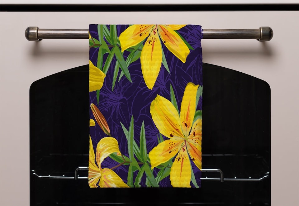 image 1 of Yellow lily flowers (Kitchen Towel)
