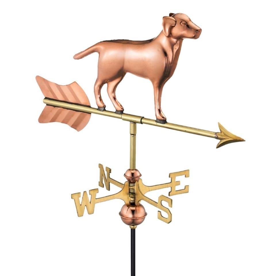 image 1 of Cottage Labrador Copper Weathervane - H 62 x W 53 x L 28 cm-