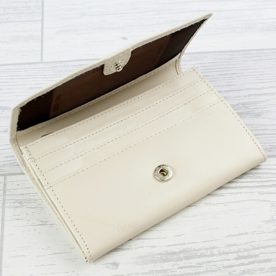 image 1 of Personalised Cream Leather Purse Cream