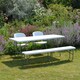 image 5 of Harbour Housewares Folding Camping Picnic Table & Chair Set - 180cm (6ft) - White | White | White