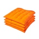 image 1 of Homescapes 4 x Seat Pads Luxury Cotton Indoor Outdoor Garden Dining Cushion | Orange | 40 x 40 cm | 4