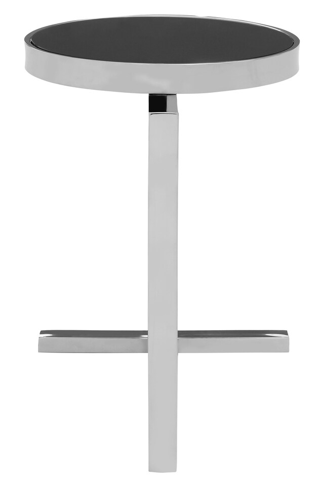image 1 of Interiors By Premier Durable Silver Side Table With T Base, Luxurious Finish Side Table By Couch, Modern Design Lounge Table | Silver