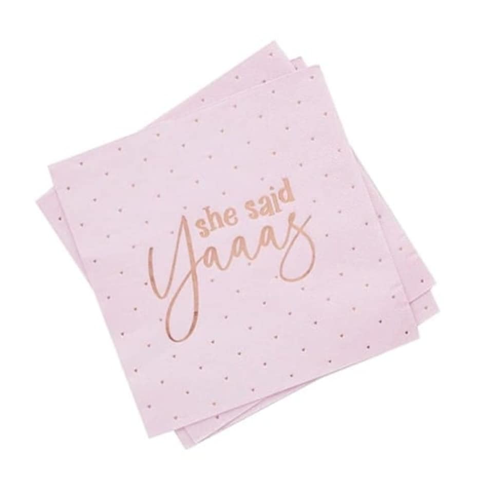 She Said Yaaas Hen Party Biodegradable Luncheon Napkins 33cm 3Ply - Pack of 20