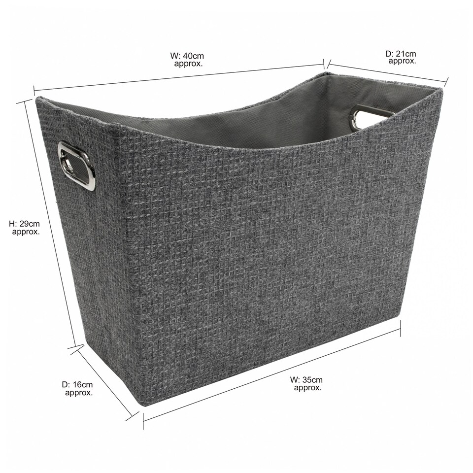 image 1 of JVL Chroma Magazine Storage Holder, Home Organisation, Grey
