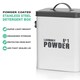 image 4 of Enamel-Coated Metal Laundry Powder Storage Tin Airtight Lid for Detergent & Pods | Grey