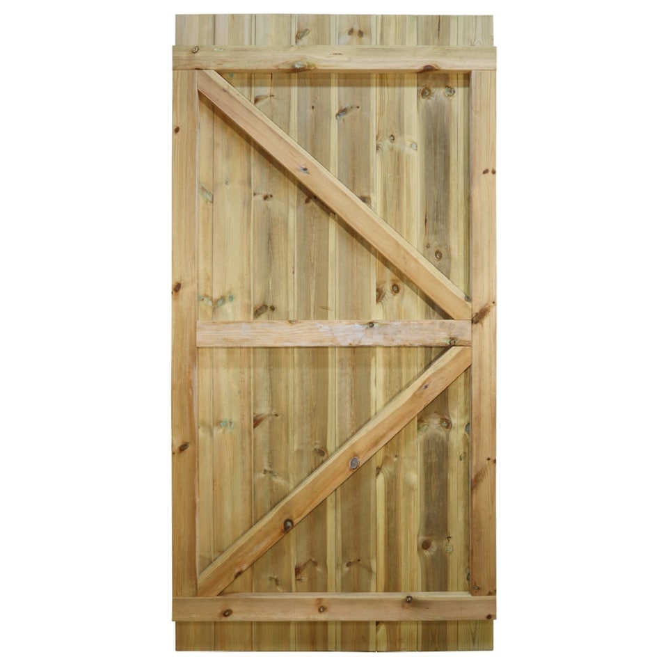 image 1 of Flat Top Wooden Garden Gate 6ft x 3ft Tongue & Groove Fully Framed Treated Door