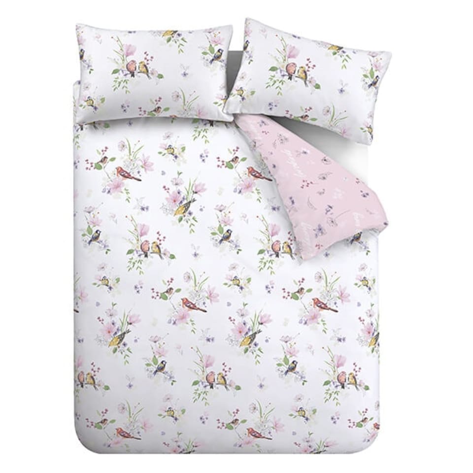 image 1 of Catherine Lansfield Songbird King Duvet Set Pink Pink | King