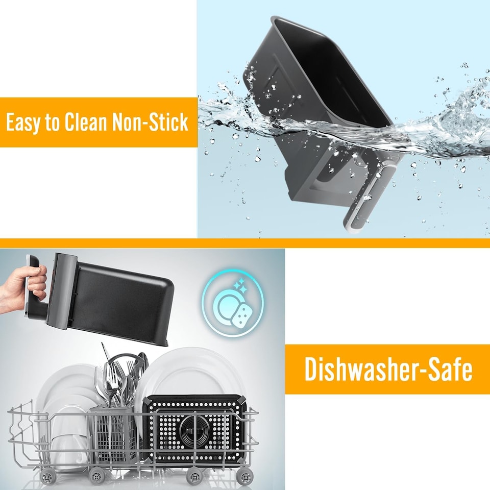 image 1 of PureMate 9 Litre Digital Dual Air Fryer - Black