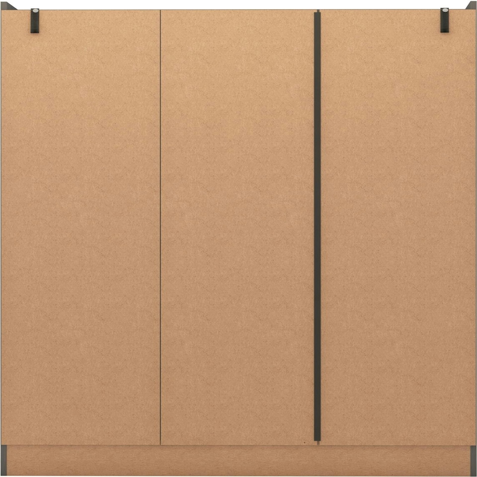 image 1 of Nevada 3 Door 2 Drawer Mirrored Wardrobe Grey | 3D Effect Grey