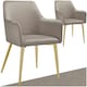 image 1 of Dining Chair Avane - velvet look, padded armchair, high backrest and high armrests - Set of 2 Grey | Taupe