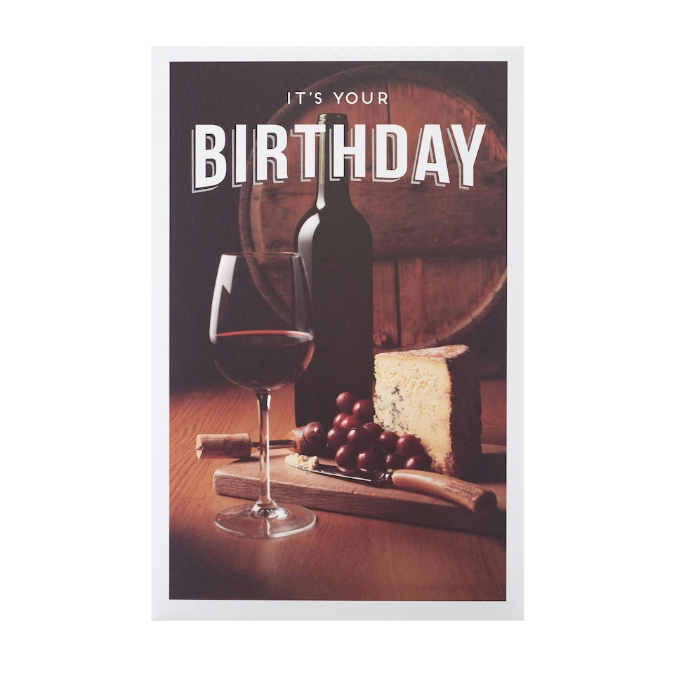 image 1 of Birthday Card for Him - Wine Photograph