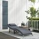 image 2 of Outsunny Folding Rattan Sun Lounger Outdoor Chair with Cushion, Grey