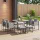 image 8 of Outsunny 9 Piece Garden Dining Set, Cube Outdoor Garden Furniture Set with Cushions, 8 Seater Garden Table and Chairs with 4 Stools, Square PSPC Plastic Top Table, Side Pockets for Conservatory, Grey | Grey | 1