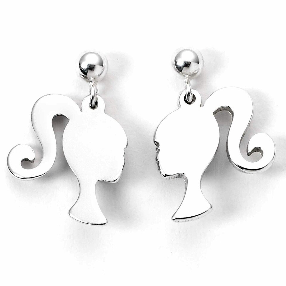 image 1 of Barbie Sterling Silver Silhouette Stud Earrings