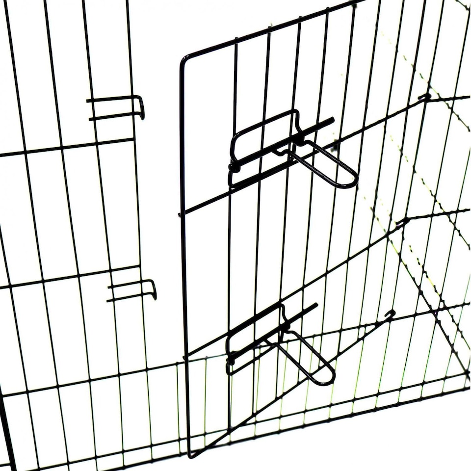 image 1 of Large 91cm Folding Pet Dog Rabbit Run Play Pen Cage Enclosure Fence | Black