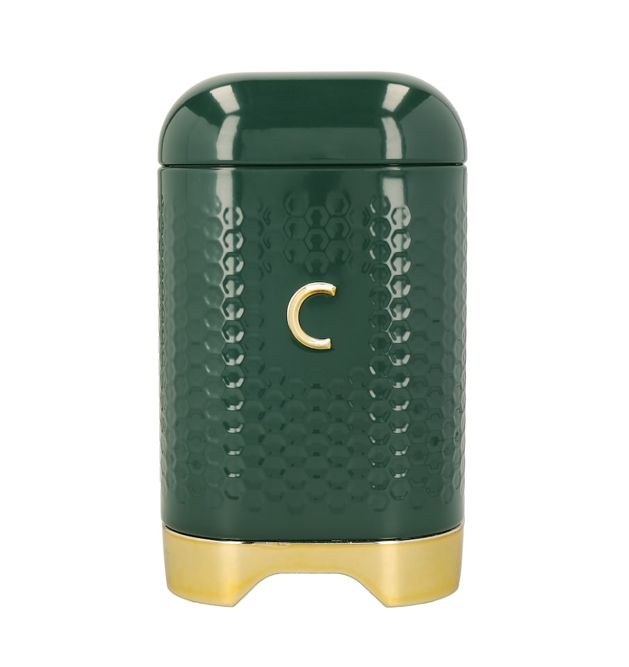 image 1 of Lovello Coffee Canister Green Textured 11x11cm