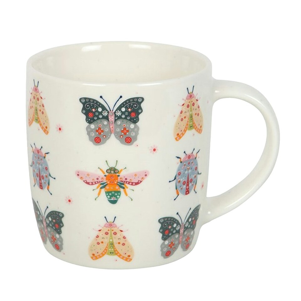 image 1 of Something Different Floral Bug Mug - White/Multicoloured - One Size